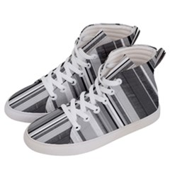 Shades Of Grey Wood And Metal Women s Hi-top Skate Sneakers by FunnyCow