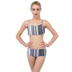 Shades Of Grey Wood And Metal Layered Top Bikini Set by FunnyCow