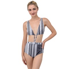 Shades Of Grey Wood And Metal Tied Up Two Piece Swimsuit by FunnyCow