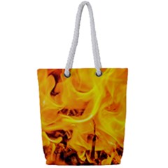 Fire And Flames Full Print Rope Handle Tote (small) by FunnyCow