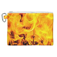 Fire And Flames Canvas Cosmetic Bag (xl) by FunnyCow