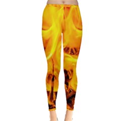 Fire And Flames Inside Out Leggings by FunnyCow