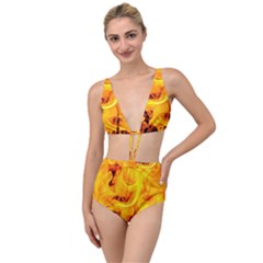 Fire And Flames Tied Up Two Piece Swimsuit