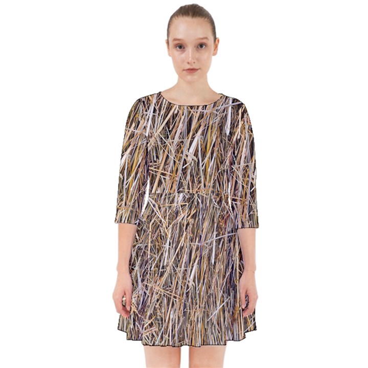 Dry Hay Texture Smock Dress