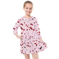 Love Is In The Air Kids  Quarter Sleeve Shirt Dress by FunnyCow