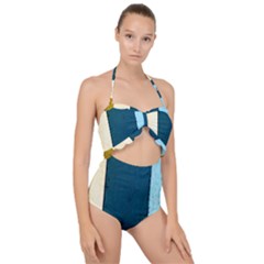 Flat Angle Scallop Top Cut Out Swimsuit