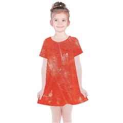 Grunge Red Tarpaulin Texture Kids  Simple Cotton Dress by FunnyCow