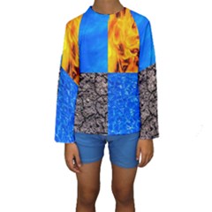 The Fifth Inside Funny Pattern Kids  Long Sleeve Swimwear by FunnyCow