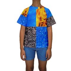 The Fifth Inside Funny Pattern Kids  Short Sleeve Swimwear by FunnyCow