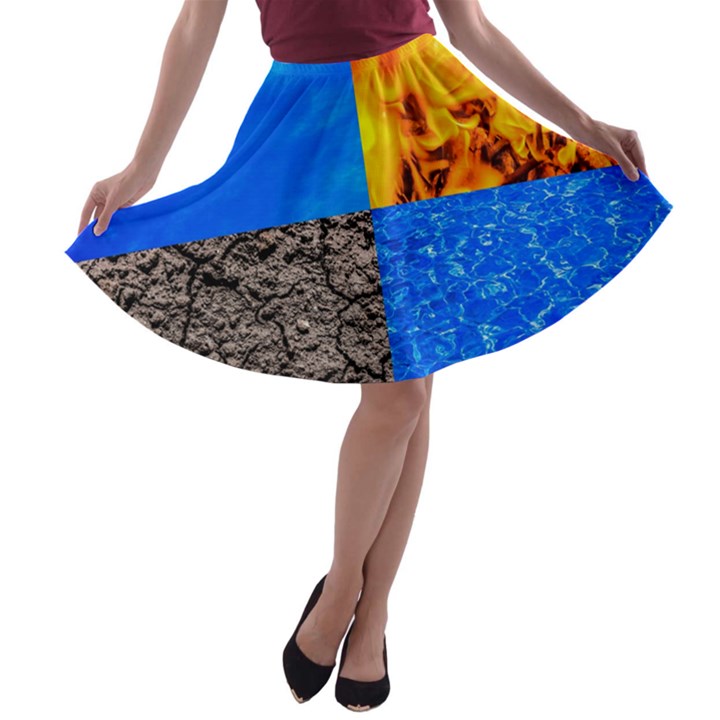 The Fifth Inside Funny Pattern A-line Skater Skirt