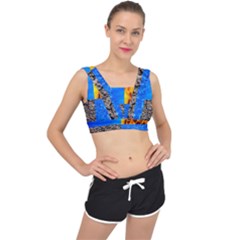 The Fifth Inside Funny Pattern V-back Sports Bra by FunnyCow