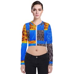 The Fifth Inside Vertical Pattern Zip Up Bomber Jacket by FunnyCow