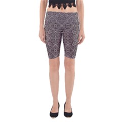 Luxury Modern Baroque Pattern Yoga Cropped Leggings by dflcprints