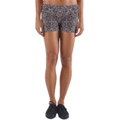 Luxury Modern Baroque Pattern Yoga Shorts by dflcprints