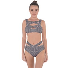 Luxury Modern Baroque Pattern Bandaged Up Bikini Set 