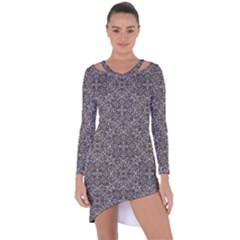 Luxury Modern Baroque Pattern Asymmetric Cut-out Shift Dress by dflcprints