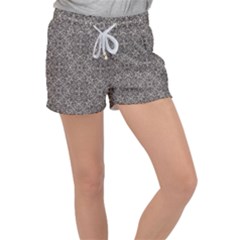 Luxury Modern Baroque Pattern Women s Velour Lounge Shorts