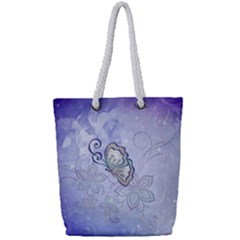 Wonderful Butterlies With Flowers Full Print Rope Handle Tote (small) by FantasyWorld7