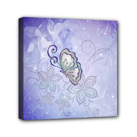 Wonderful Butterlies With Flowers Mini Canvas 6  X 6  by FantasyWorld7