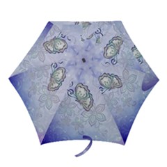 Wonderful Butterlies With Flowers Mini Folding Umbrellas by FantasyWorld7