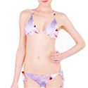 Pink Sakura Purple Background Classic Bikini Set View1