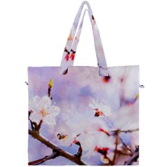 Pink Sakura Purple Background Canvas Travel Bag by FunnyCow