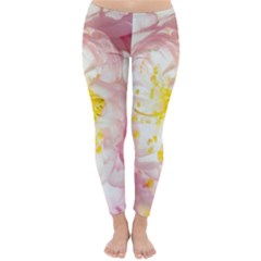 Pink Flowering Almond Flowers Classic Winter Leggings by FunnyCow