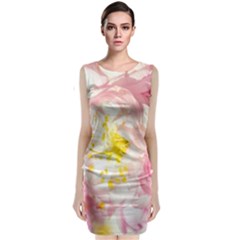 Pink Flowering Almond Flowers Classic Sleeveless Midi Dress by FunnyCow