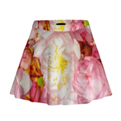 Pink Flowering Almond Flowers Mini Flare Skirt by FunnyCow