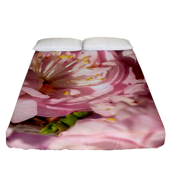 Beautiful Flowering Almond Fitted Sheet (King Size)