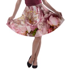 Beautiful Flowering Almond A-line Skater Skirt by FunnyCow