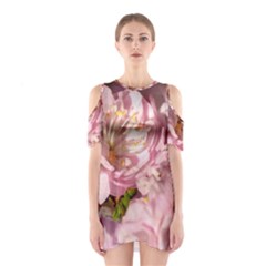 Beautiful Flowering Almond Shoulder Cutout One Piece by FunnyCow