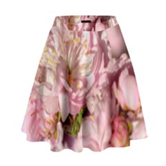 Beautiful Flowering Almond High Waist Skirt by FunnyCow