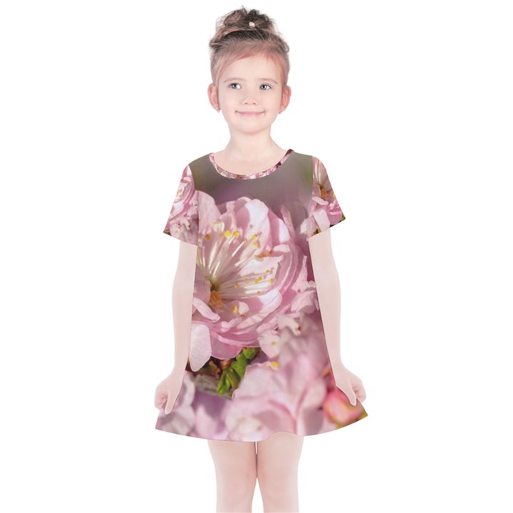 Beautiful Flowering Almond Kids  Simple Cotton Dress