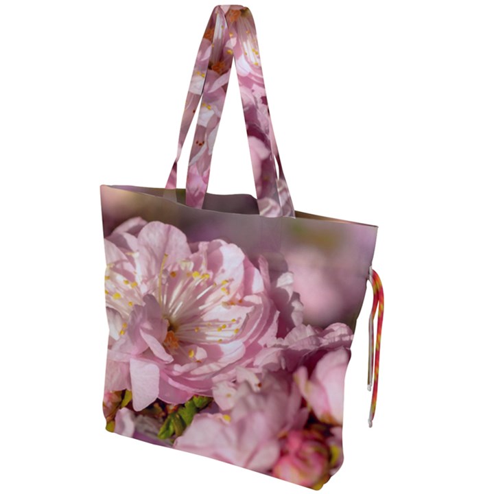 Beautiful Flowering Almond Drawstring Tote Bag