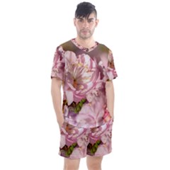 Beautiful Flowering Almond Men s Mesh Tee And Shorts Set