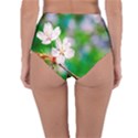 Sakura Flowers On Green Reversible High-Waist Bikini Bottoms View2