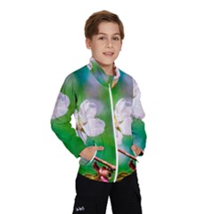 Sakura Flowers On Green Windbreaker (kids) by FunnyCow