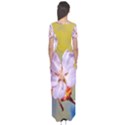 Sakura Flowers On Yellow Short Sleeve Maxi Dress View2