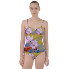 Sakura Flowers On Yellow Sweetheart Tankini Set by FunnyCow