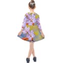 Sakura Flowers On Yellow Kids  Quarter Sleeve Shirt Dress View2