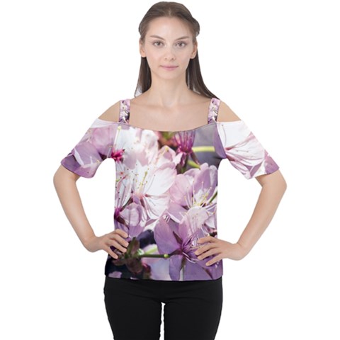 Sakura In The Shade Cutout Shoulder Tee by FunnyCow