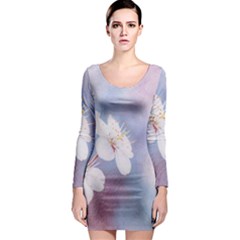 Pink Mist Of Sakura Long Sleeve Bodycon Dress by FunnyCow