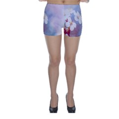 Pink Mist Of Sakura Skinny Shorts by FunnyCow