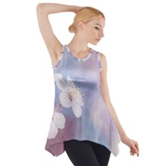 Pink Mist Of Sakura Side Drop Tank Tunic by FunnyCow