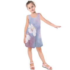 Pink Mist Of Sakura Kids  Sleeveless Dress