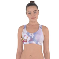 Pink Mist Of Sakura Cross String Back Sports Bra by FunnyCow