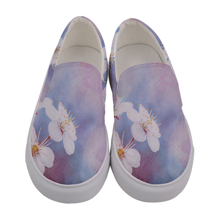 Pink Mist Of Sakura Women s Canvas Slip Ons