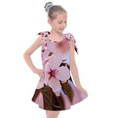 Three Sakura Flowers Kids  Tie Up Tunic Dress