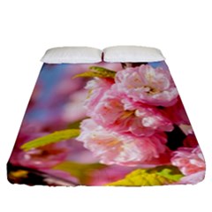 Flowering Almond Flowersg Fitted Sheet (queen Size) by FunnyCow